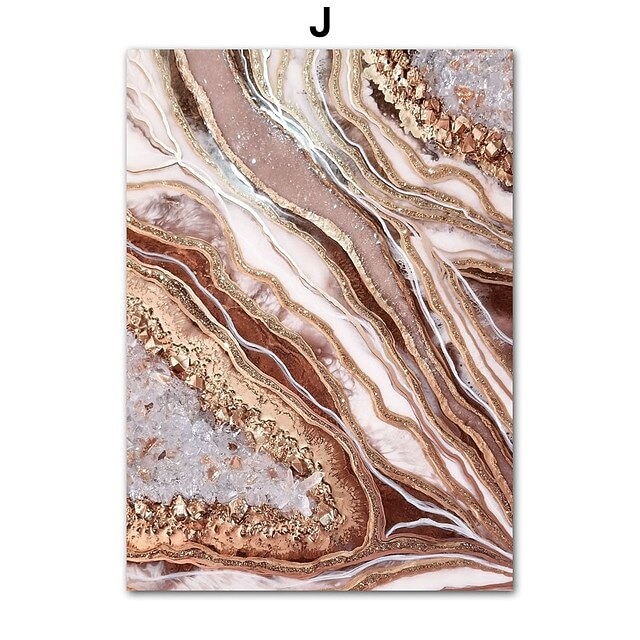 1 Panel abstrakte Drucke/Poster Luxus rosa blau gold Wandkunst modernes Bild Wohnkultur Wandbehang Geschenk gerollte Leinwand ungerahmt, ungedehnt 2025 - $18.99 –P12