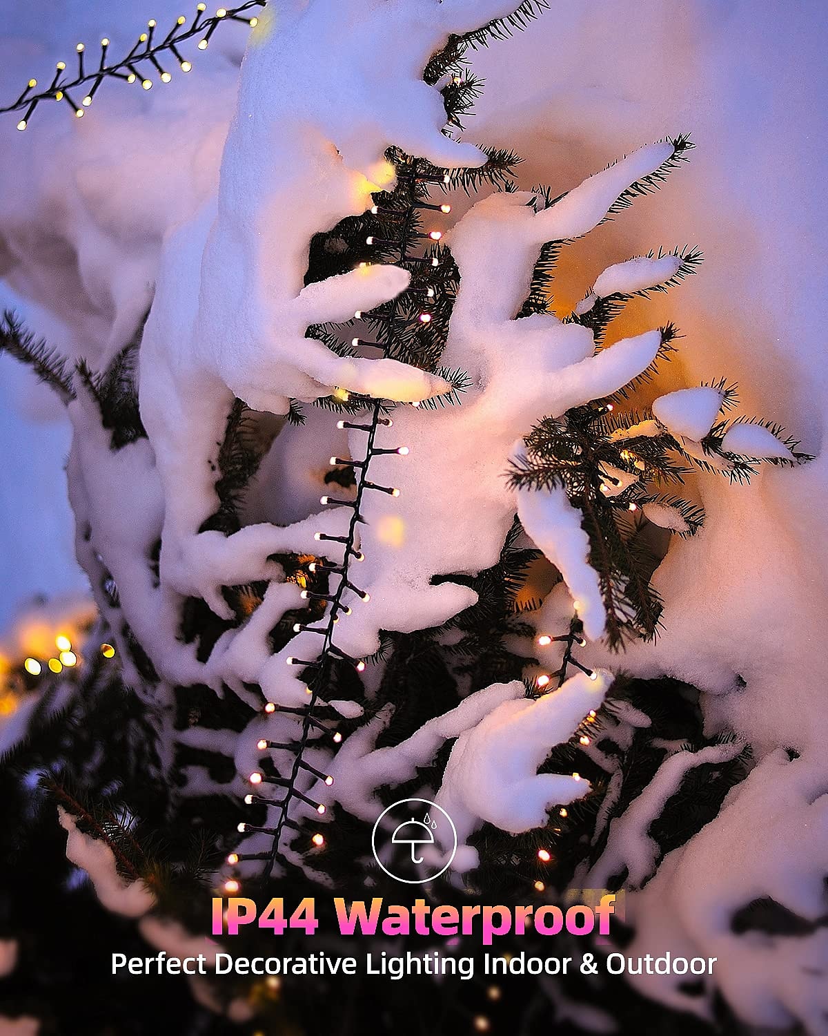 luces de racimo de navidad al aire libre a prueba de agua petardos de navidad luz de cadena dc31v grupo de destellos fuegos artificiales de luz de hadas luz blanca cálida para la decoración del árbol de patio iluminación enchufe de la ue nueva actualizaci 2025 - $39.99 –P11