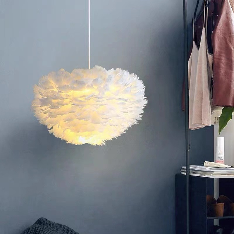 lampada a sospensione a led in piuma di struzzo camera da letto cavo regolabile 3000-6000k lampadario in piuma da 30 cm romantico decorativo appeso a soffitto apparecchio per camera da letto per ragazze del 2025 a $135.99 –P3