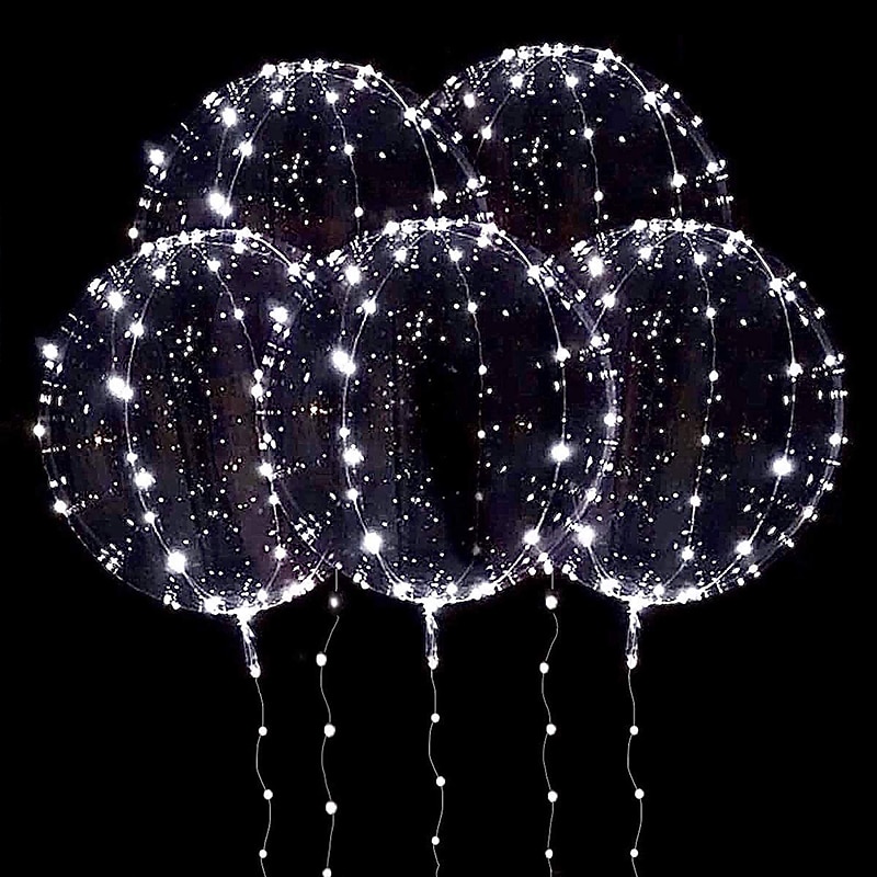 lumini led baloane decor balon folie transparenta lumina pentru petrecere ziua de nastere nunta decor de craciun decor pentru casa stand coloana cu baza 2025 - $12.99 –P7