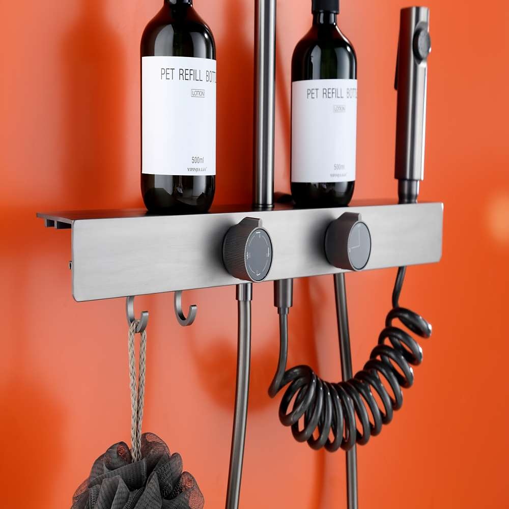 rubinetto della doccia, sistema doccia doccia a pioggia sistema di soffione set doccia inclusa doccia multigetto finiture verniciate contemporanee montaggio esterno valvola in ceramica rubinetti per del 2025 a $404.99 –P5