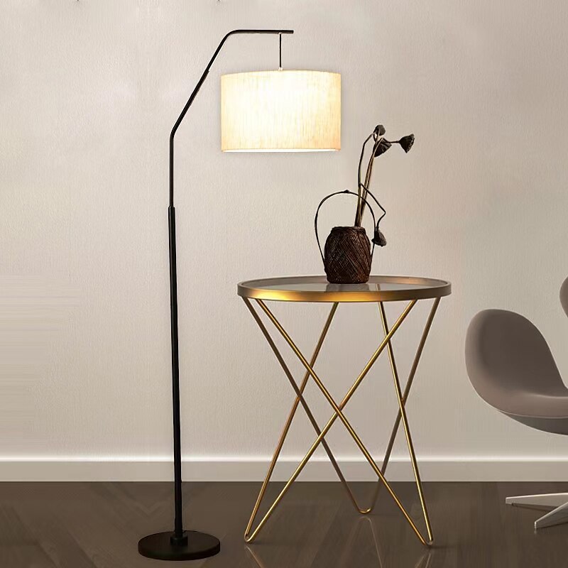 moderne enkelhet gulvlampe, høy stang lampe lin lampeskjerm stående lampe metall sokkel gulvlamper stue soverom møbler kunstnerisk 2025 - $438.09 –P1