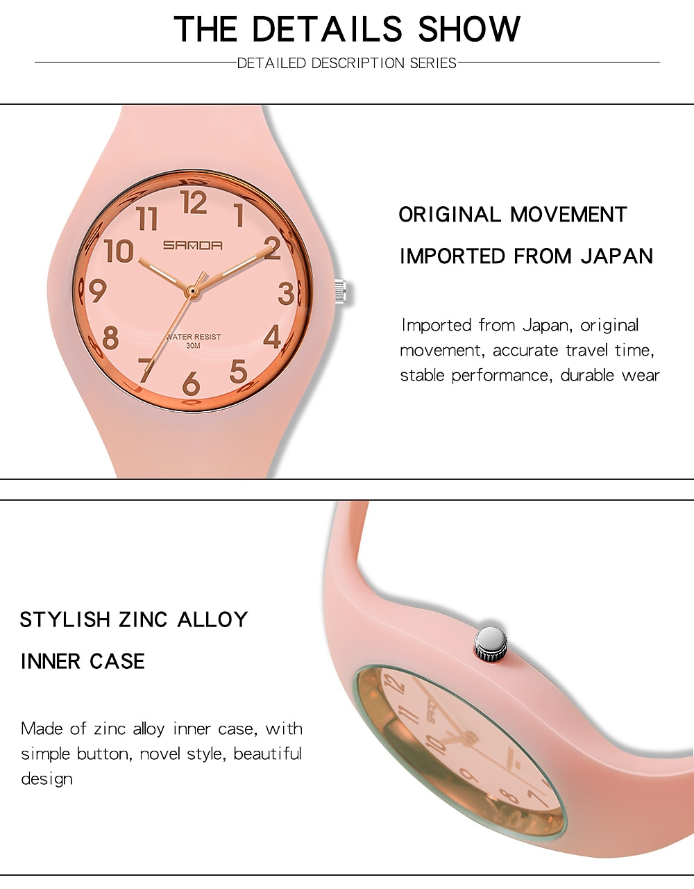 sanda dameshorloges casual fashion quartz horloge waterdicht valbestendig hd digitale weegschaal display damesklok 6056 2025 - $23.99 –P17