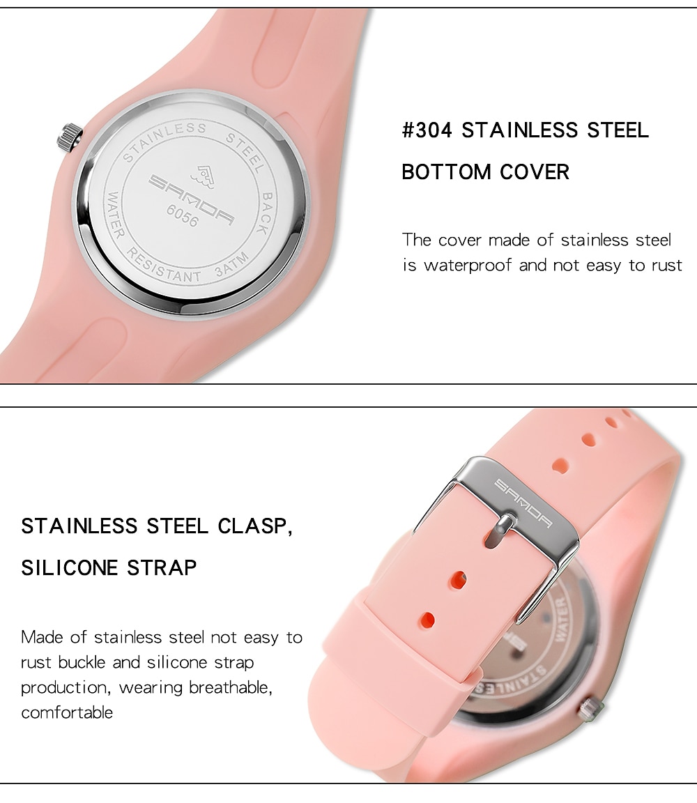 sanda dameshorloges casual fashion quartz horloge waterdicht valbestendig hd digitale weegschaal display damesklok 6056 2025 - $23.99 –P18