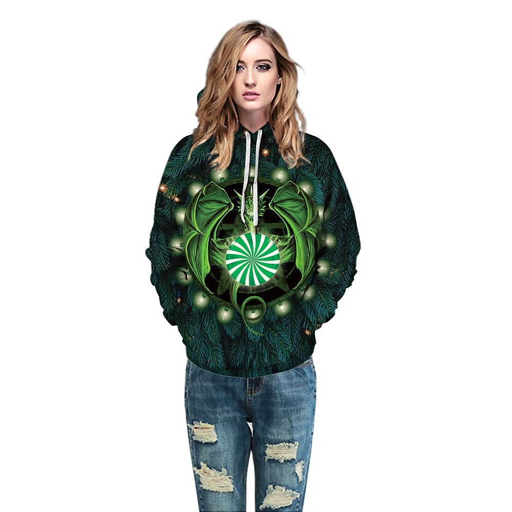 Dinosaurio Suéter de navidad Sudadera Pullover Sudadera con capucha navideña divertida Impresión 3D Hombre Mujer Navidad Carnaval Mascarada Nochebuena Navidad Adultos Fiesta Navidad Cima 2025 - $29.99 –P6