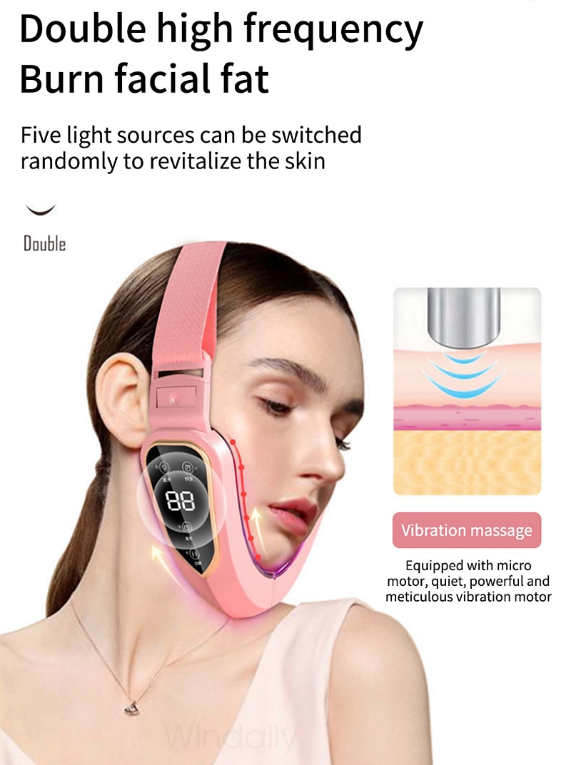 2025年 フェイシャル リフティング デバイス led 光子療法 フェイシャル スリミング 振動 マッサージャー 二重あご v 顔型 頬リフト ベルト マシン  コレクション – $27.99 –P12