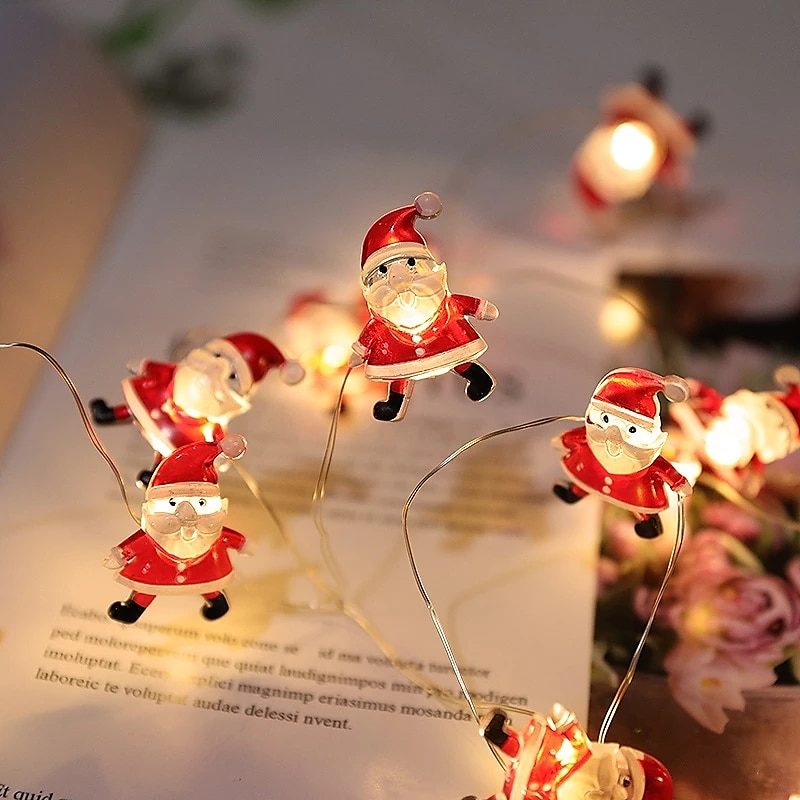 Christmas Santa String Lights Snowman Bells Candy Lights Decor LED Fairy String Lights 3M-30LEDs 2M-20LEDs Battery Powered Christmas Tree Garden Home Party Atmosphere Decoration 2025 - CAD $17.99 –P4