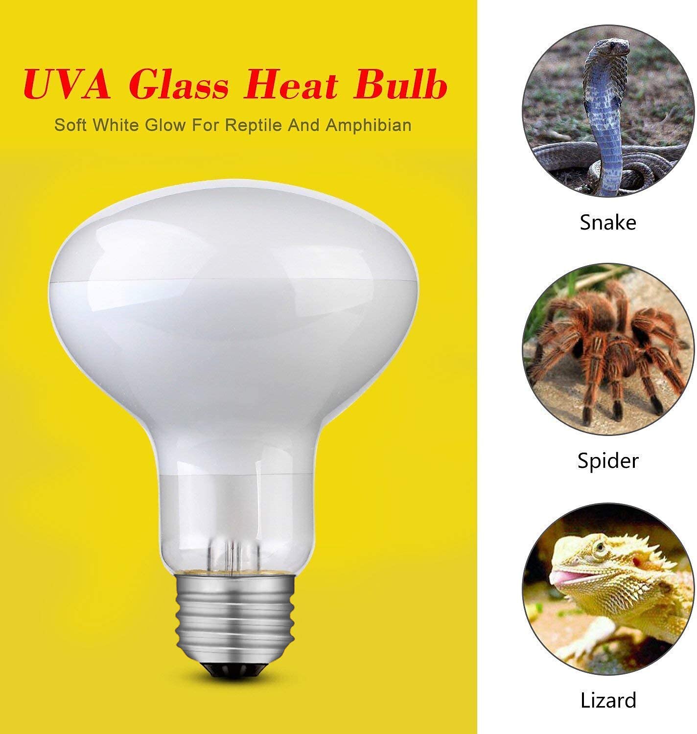 UVA Reptile Heating Lamp - Full Spectrum 50W/100W Bulb Black Light for Tortoise, Lizard, & Bearded Dragon Tank E27 Base 2pcs 2025 - $13.99 –P7