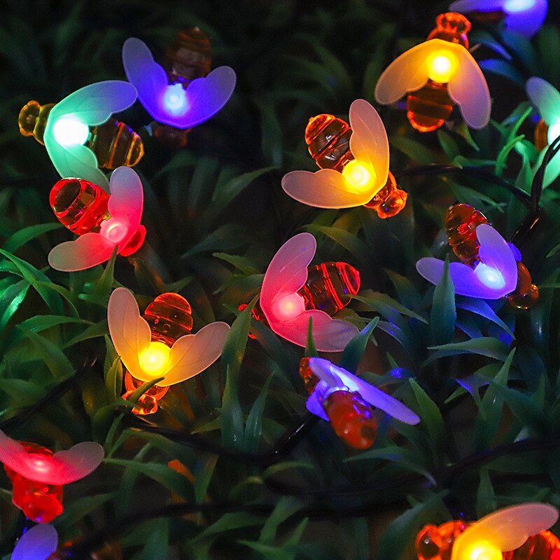 Solarne bee string lights zewnętrzne wodoodporne 12m-100led 7m-50led 6.5m-30led 8 trybów oświetlenie oświetlenie ogrodowe dekoracje świąteczne przyjęcie świąteczne drzewo ogrodowe dekoracja patio 2025 - $46.99 –P11