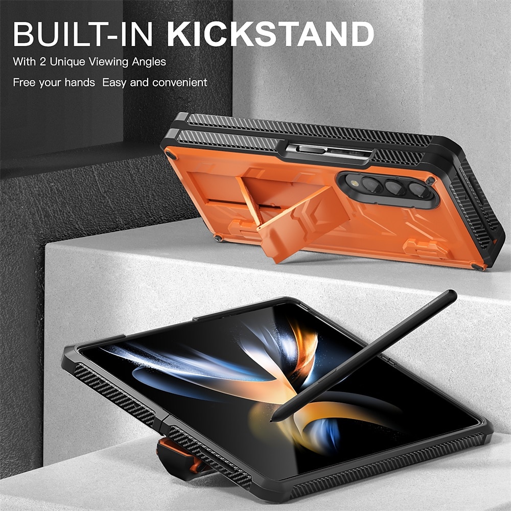 Phone Case For Samsung Galaxy Z Fold 5 Z Fold 4 Z Fold 3 Bumper Frame Pencil Holder Magnetic Flip Solid Colored Silica Gel 2025 - $36.99 –P4