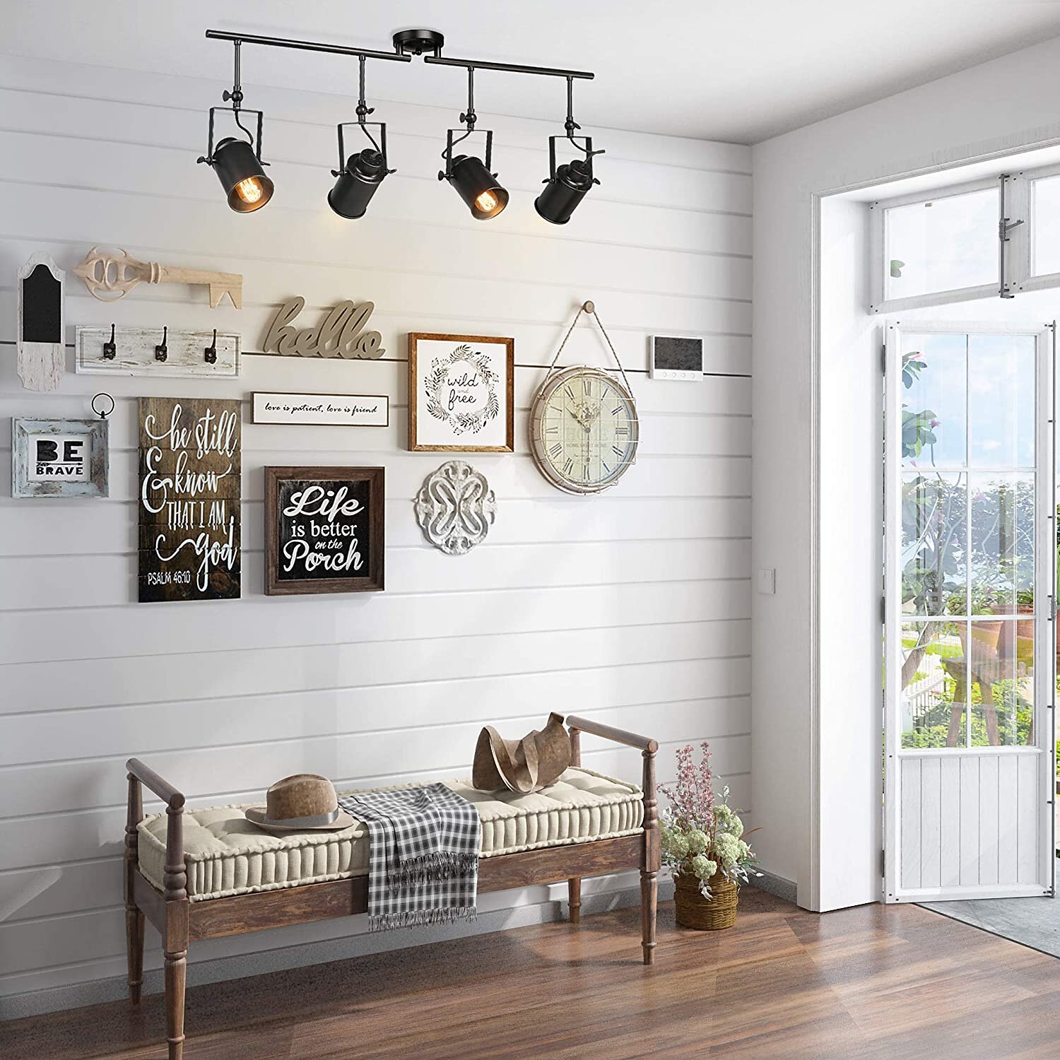 LED Ceiling Spotlight Retro Vintage Ceiling lights E27 Downlight, 2-lights Round Design Black Iron Lampshade, Rotatable Adjustable Industrial Wind Spotlights 2025 - $84.99 –P11