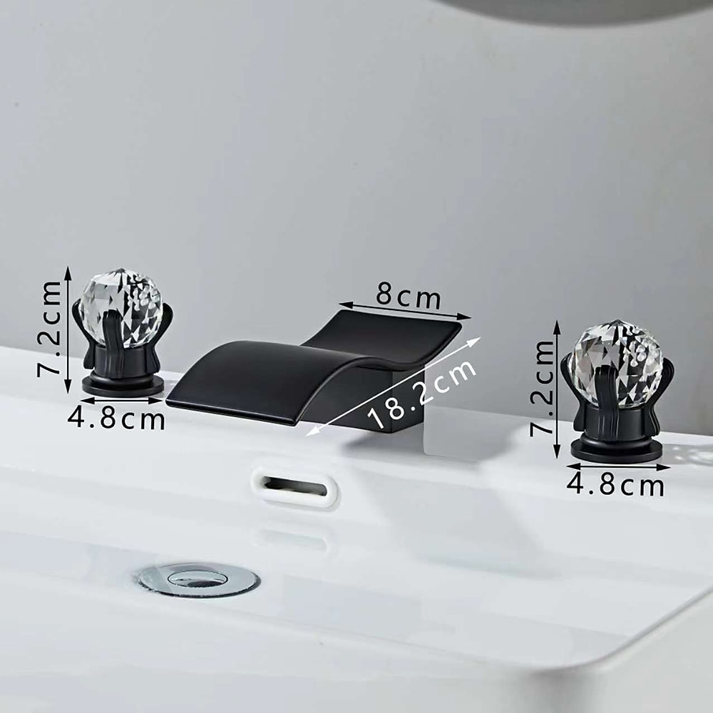 Waschbecken Wasserhahn - Wasserfall Galvanisierung 3-Loch-Armatur Zwei Griffe Drei LöcherBath Taps 2025 - $161.99 –P4