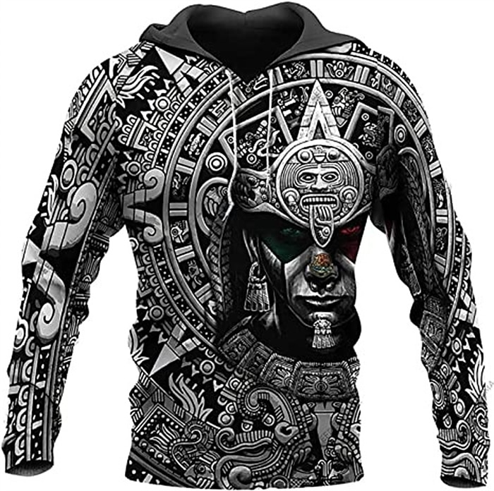 Homme Graphic Tribal Sweat à capuche Sweats à Capuche Sweat-shirt Sweat à capuche manche longue Sweat à capuche Capuche Vêtement de sport 3D effet Casual du quotidien Vacances Noir et Blanc Rouge de 2025 ? $29.99 –P4