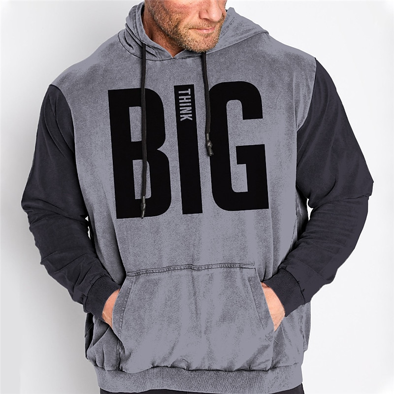Homens Tamanho Grande Pulôver Moletom Com Capuz Grande e Alto Impressão 3D Com Capuz Bolsos Manga Longa Primavera & Outono Moda Roupa de rua Básico Confortável Trabalho Roupa Diária Blusas de 2025 por $28.99 –P5