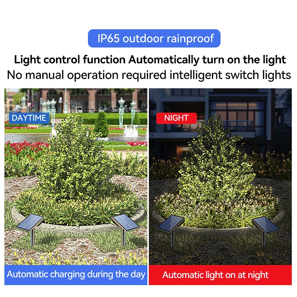 Solar Flood Lights Landscape Spotlights - IP65 Waterproof Outdoor Pathway Garden Light, Warm White & Green Auto On/Off Solar Lights for Driveway, Porch and Walkways 2025 - $15.99 –P11