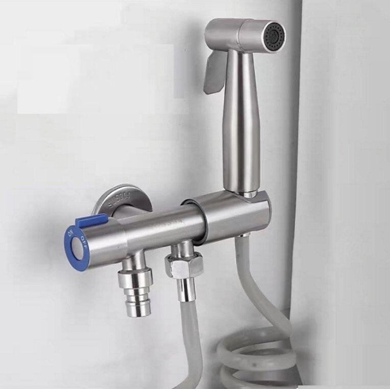 kädessä pidettävä wc-bidet suihkutussarja seinäkiinnitys 304 ruostumaton teräs wc-bidet suihkupää letkulla kylpyhuoneen puhdistussetti 2025 - $40.99 –P4