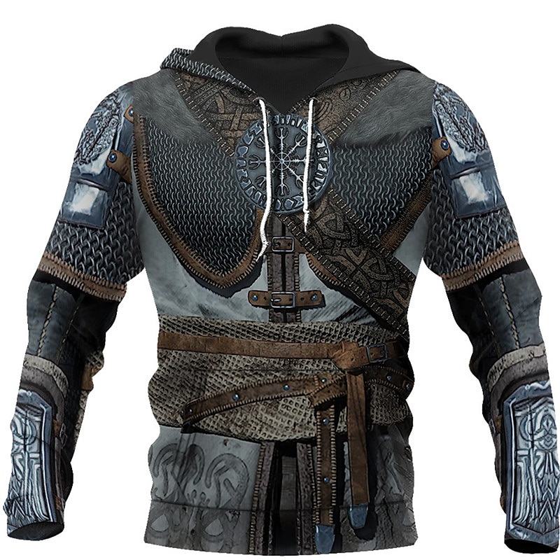Men's Hoodie Pullover Hoodie Sweatshirt 1 2 3 4 5 Hooded Graphic Armor Viking Lace up Casual Daily Holiday 3D Print Sportswear Casual Big and Tall Spring &  Fall Clothing Apparel Hoodies Sweatshirts  2024 - US $28.49 –P1