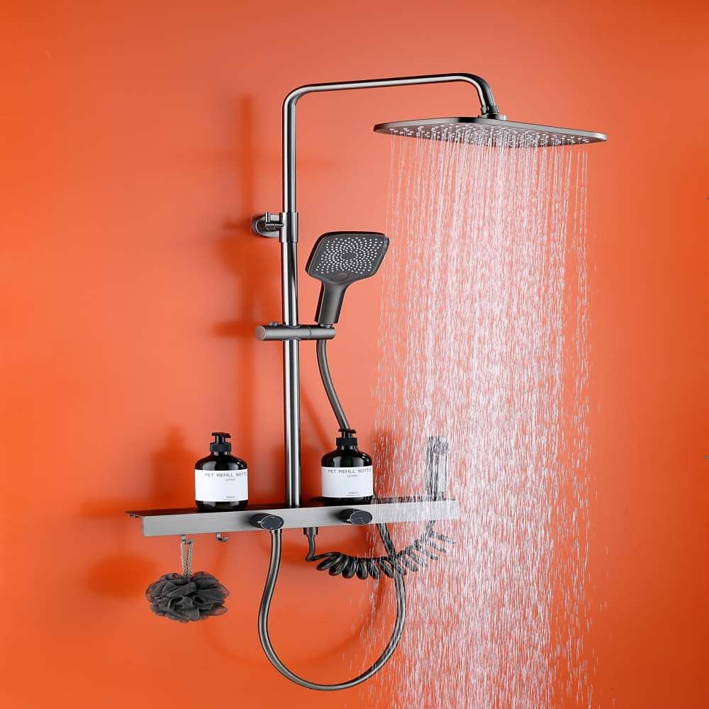 rubinetto della doccia, sistema doccia doccia a pioggia sistema di soffione set doccia inclusa doccia multigetto finiture verniciate contemporanee montaggio esterno valvola in ceramica rubinetti per del 2025 a $404.99 –P3