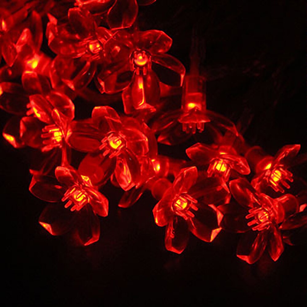 Cherry Blossom String Lights Flower Lights 10M 60Leds 16 Color Full-color Switching Remote Control Christmas Light String Romantic Cherry Silicone Lamp Holiday 2025 - $20.99 –P8