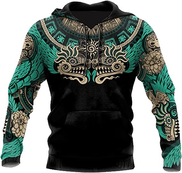Homme Graphic Tribal Sweat à capuche Sweats à Capuche Sweat-shirt Sweat à capuche manche longue Sweat à capuche Capuche Vêtement de sport 3D effet Casual du quotidien Vacances Noir et Blanc Rouge de 2025 ? $29.99 –P5
