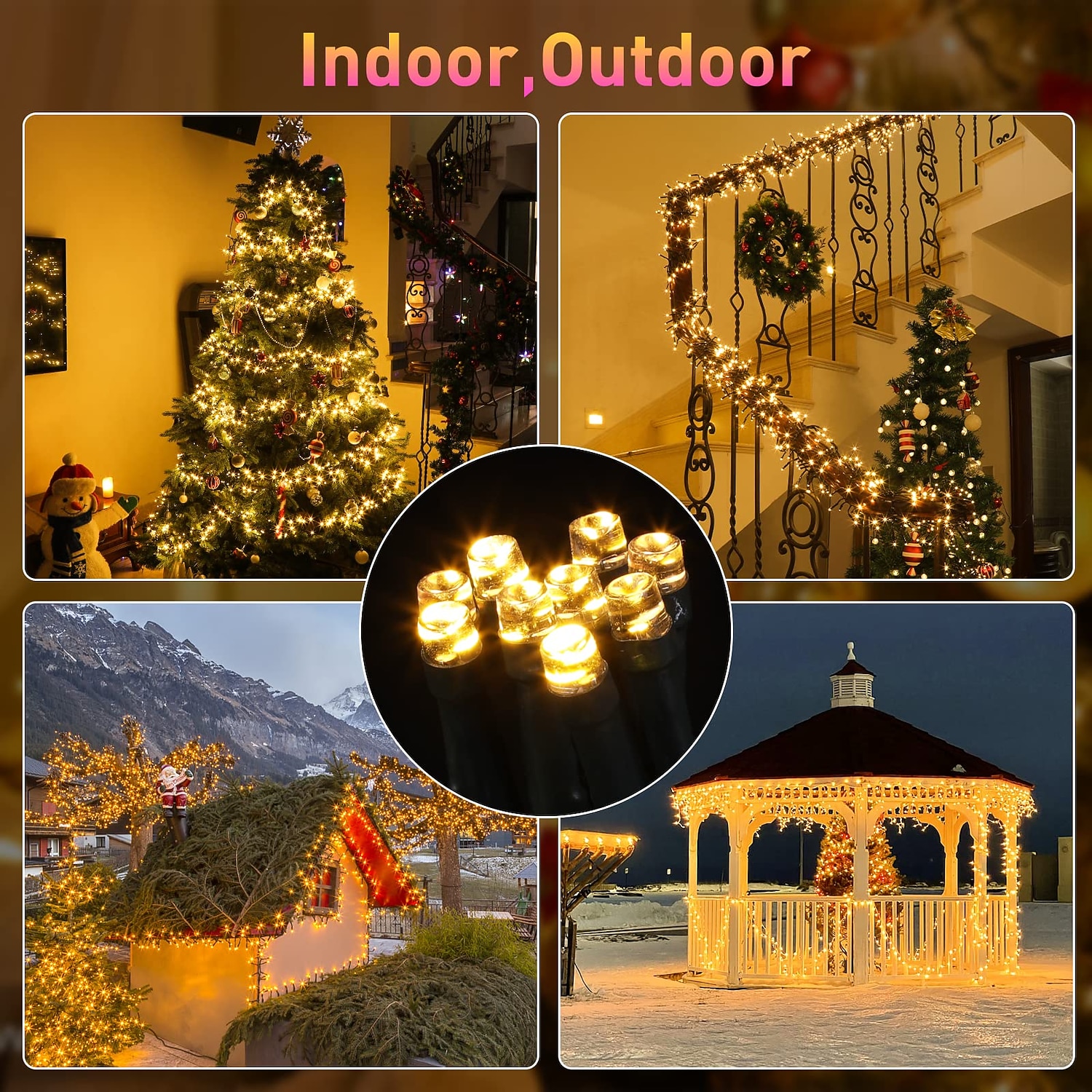 luces de racimo de navidad al aire libre a prueba de agua petardos de navidad luz de cadena dc31v grupo de destellos fuegos artificiales de luz de hadas luz blanca cálida para la decoración del árbol de patio iluminación enchufe de la ue nueva actualizaci 2025 - $39.99 –P12