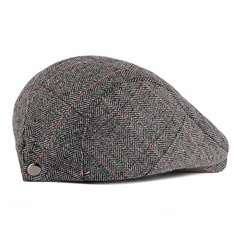 Herr Platt mössa Tweed Keps Svart Kaffe Bomull Pärlor Splitsa Enkel Elegant och modernt Retro Gata Vardag Helgen Rand Bärbar Komfort Mode 2025 - $14.99 –P5