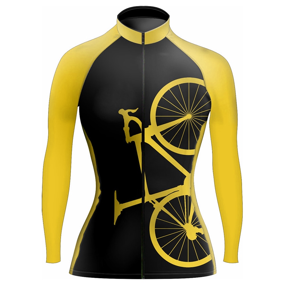 Women's Cycling Jersey Graphic Funny Long Sleeve Bike Jersey Top with 3 Rear Pockets Mountain Bike MTB Road Bike Cycling Quick Dry Reflective Strips Back Pocket Moisture Wicking Sports Rose Red 2026 - $34.99 –P9