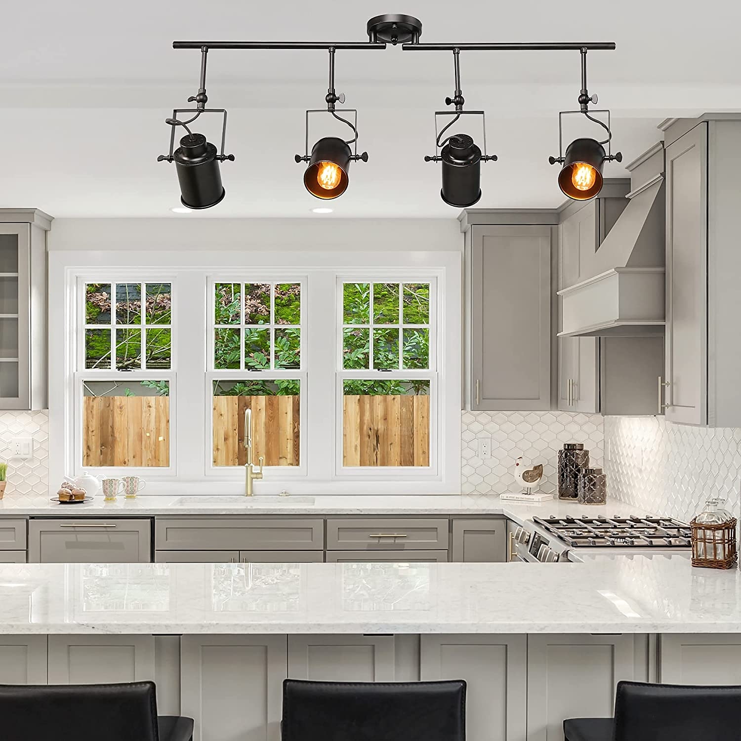 LED Ceiling Spotlight Retro Vintage Ceiling lights E27 Downlight, 2-lights Round Design Black Iron Lampshade, Rotatable Adjustable Industrial Wind Spotlights 2025 - $84.99 –P10