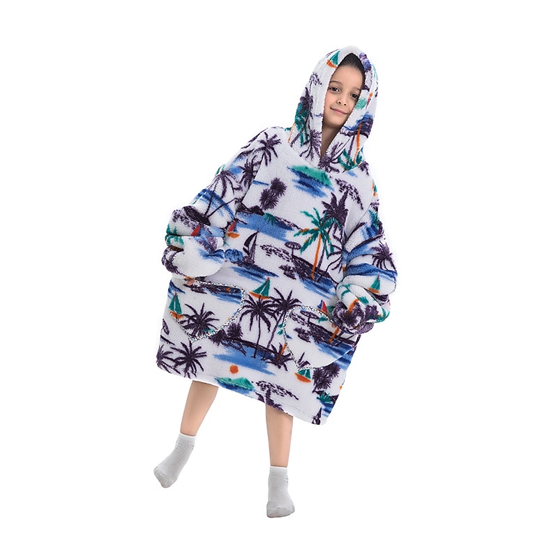 Carnival Character Oversized Hoodie Blanket Wearable Blanket With Pocket Shark Cat Dinosaur Onesie Pajamas Kigurumi Pajamas For Kid's Adults' Men and Women Boys and Girls Carnival Masquerade Cartoon 2026 - $41.99 –P7