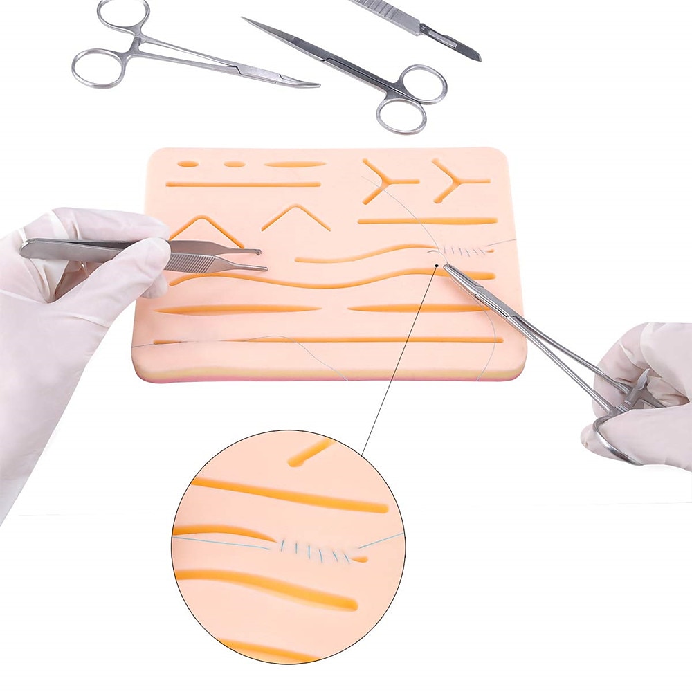 Complete Suture Practice Kit For Suture Training Including Large Silicone Suture Pad With Pre-Cut Wounds And Suture Tool Kit 2025 - $51.99 –P2