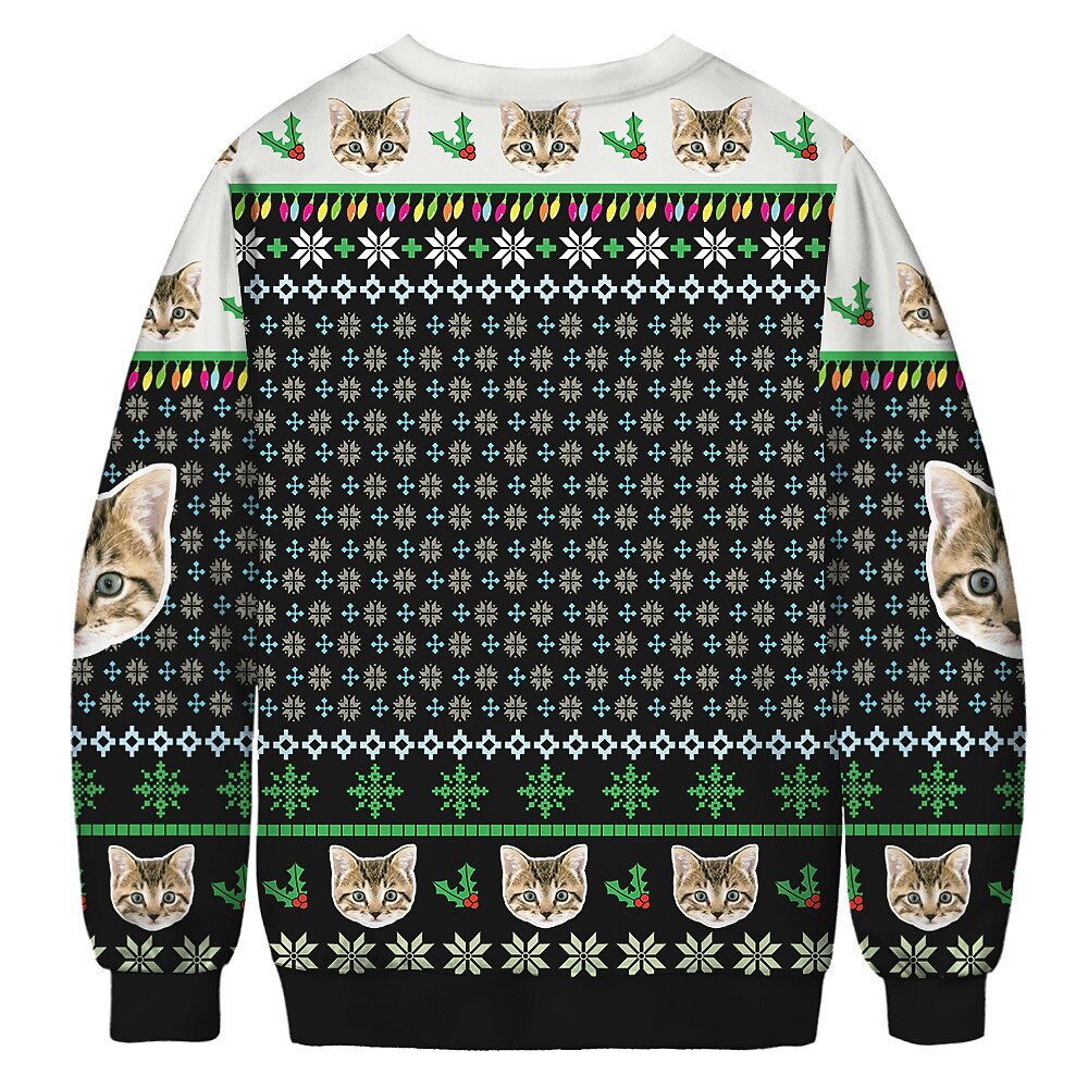 Papá Noel Gato Hombre de pan de jengibre Suéter de navidad Sudadera Hombre Mujer Navidad Navidad Carnaval Mascarada Nochebuena Adultos Fiesta Navidad Poliéster Cima 2025 - $24.99 –P16
