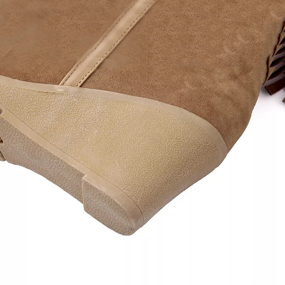Mujer Botas Botas de nieve Botas tipo suéter Zapatos de gamuza Exterior Diario Bloque de color Botas hasta la rodilla Invierno Borla Con Cordón Tacón Cuña Dedo redondo Casual Zapatos de Paseo Ante 2025 - $54.99 –P8