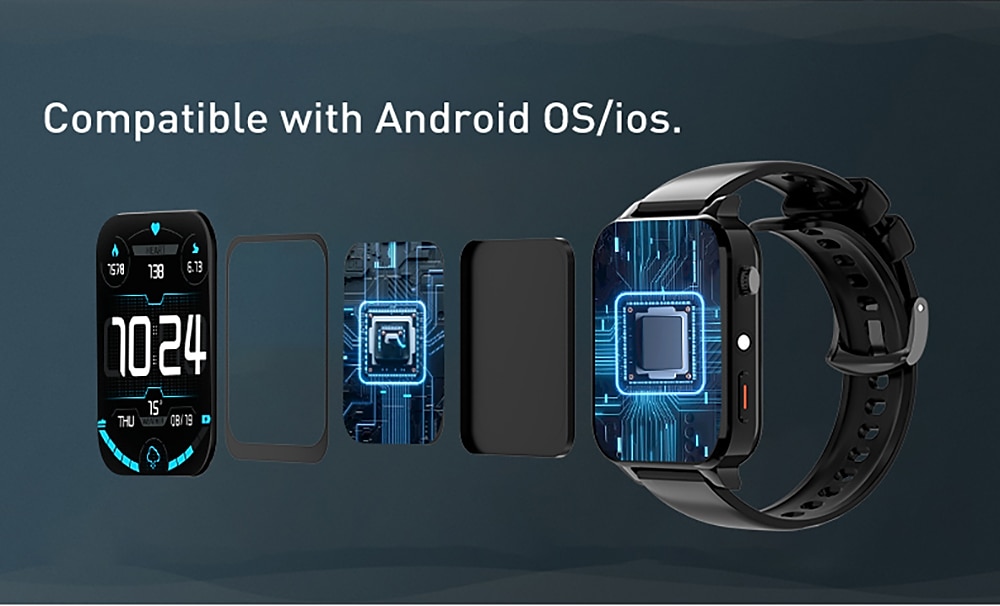 696 TK01 Smart Watch 1.99 inch 4G LTE Cellular Smartwatch Phone Bluetooth 4G Pedometer Call Reminder Sleep Tracker Compatible with Android iOS Men GPS Hands-Free Calls with Camera IP 67 31mm Watch 2025 - $211.99 –P9