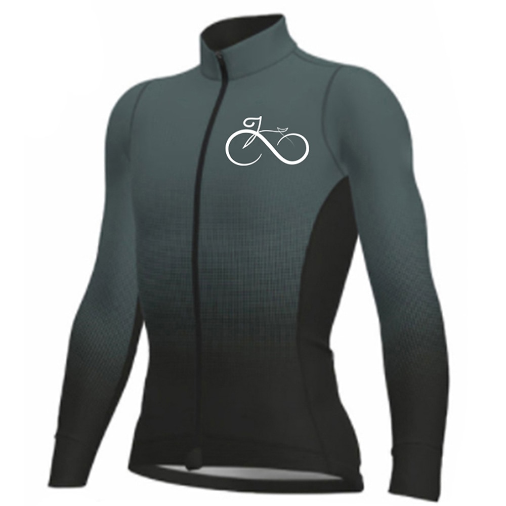 Herren Radtrikot Farbverlauf Langarm Fahhrad Trikot Oberteil mit 3 Gesäßtaschen Mountainbike MTB Straßenradsport Schnelltrocknend Reflektierende Streifen Rückentasche Feuchtigkeitsableitend Sport 2026 - $13.99 –P12