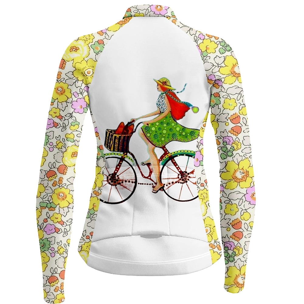 Damen Radtrikot Hund Lustig Langarm Fahhrad Trikot Oberteil mit 3 Gesäßtaschen Mountainbike MTB Straßenradsport Schnelltrocknend Reflektierende Streifen Rückentasche Feuchtigkeitsableitend Sport Wei 2026 - $34.99 –P13