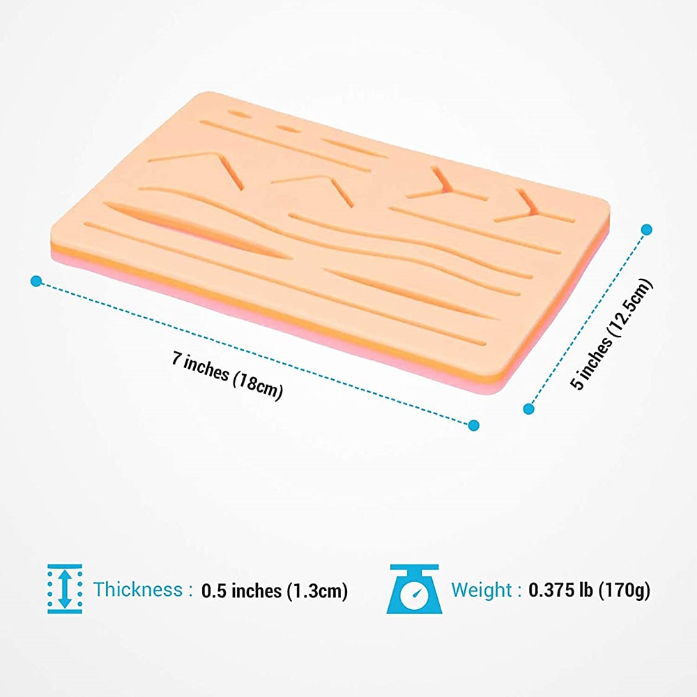 Complete Suture Practice Kit For Suture Training Including Large Silicone Suture Pad With Pre-Cut Wounds And Suture Tool Kit 2025 - $51.99 –P11