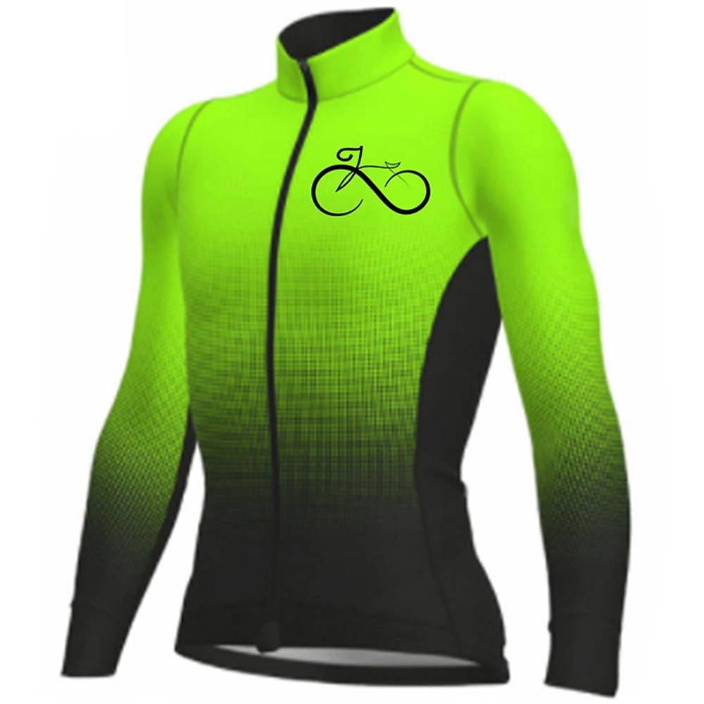 Herren Radtrikot Farbverlauf Langarm Fahhrad Trikot Oberteil mit 3 Gesäßtaschen Mountainbike MTB Straßenradsport Schnelltrocknend Reflektierende Streifen Rückentasche Feuchtigkeitsableitend Sport 2026 - $13.99 –P14