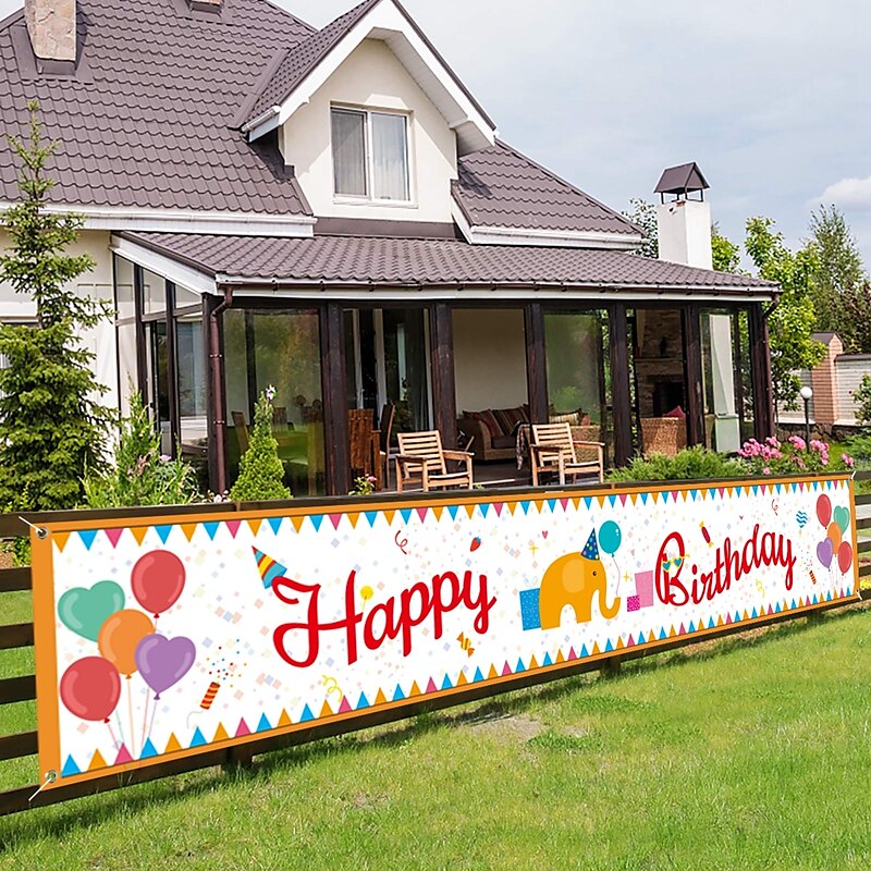 Happy Birthday Banner, Birthday Banner Decorations, Birthday Outdoor & Indoor Hanging Decor, Holidays Party Decor Supplies 300*50cm (10ft*18.9 Inch) 2025 - $16.49 –P6