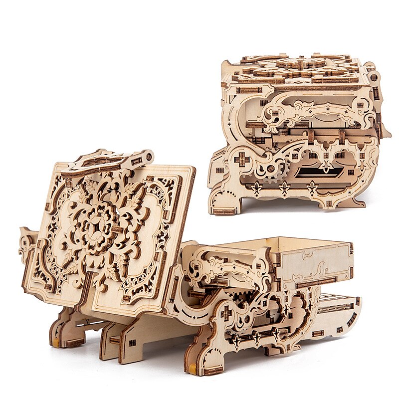 nőnapi ajándékok 3d fa puzzle antik ékszerdoboz zenedoboz készlet barkácsolás otthoni dekoráció lézerrel vágott mechanikus modell anyák napi lenyűgöző ajándékok felnőtteknek anyák napi ajándékok 2025 - $61.99 –P10
