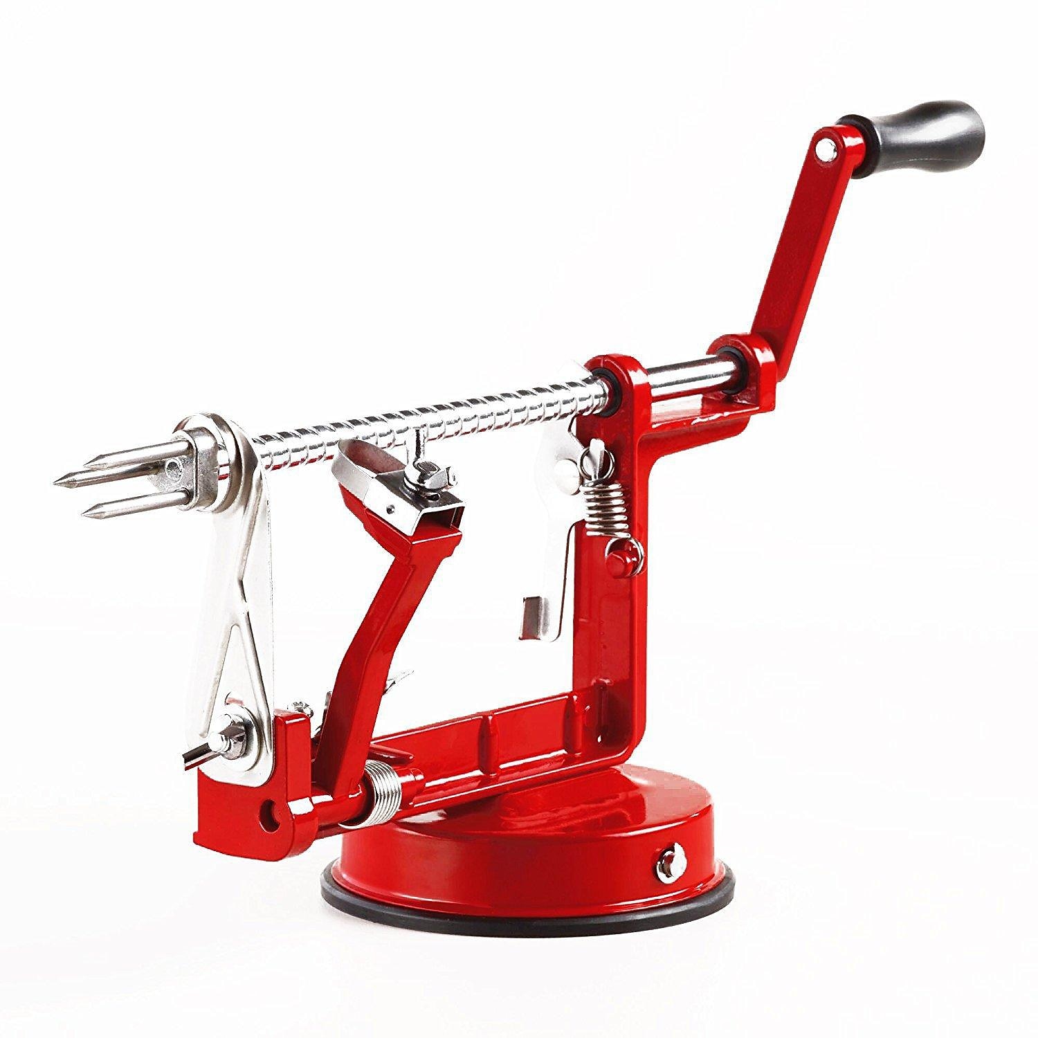 Stainless Steel Hand-cranking Apple/Fruit Peeler Red - On Sale