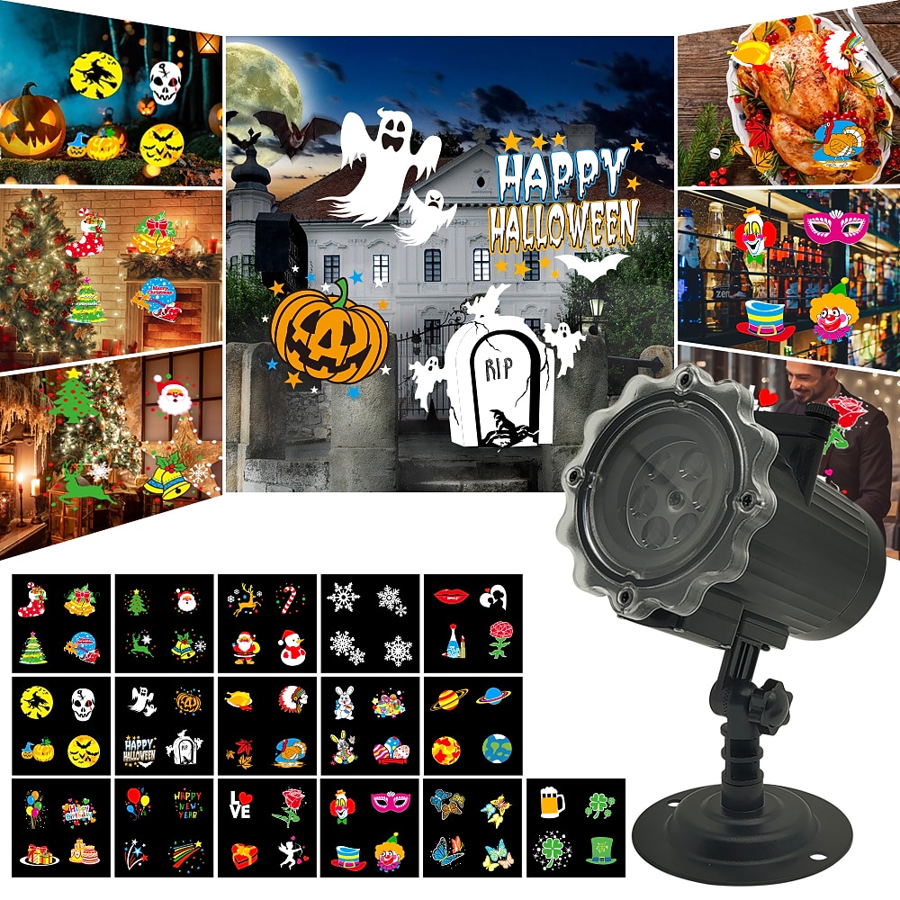 Christmas Projector Waterproof Remote Control 16 Patterns High-definition Projection Effects Indoor and Outdoor Festival Garden Decorative Lights Low Voltage Safety 2025 - $32.99 –P15