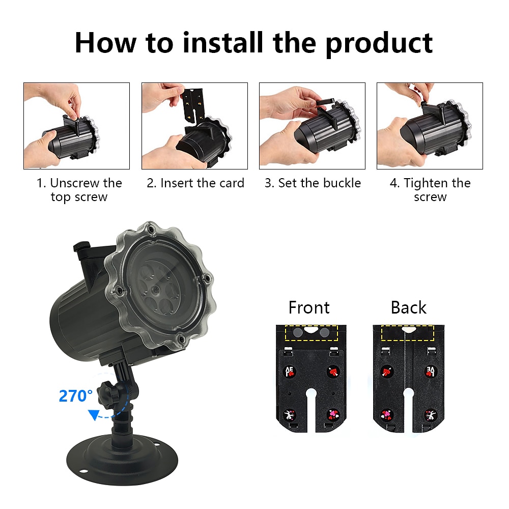 Christmas Projector Waterproof Remote Control 16 Patterns High-definition Projection Effects Indoor and Outdoor Festival Garden Decorative Lights Low Voltage Safety 2025 - $32.99 –P7