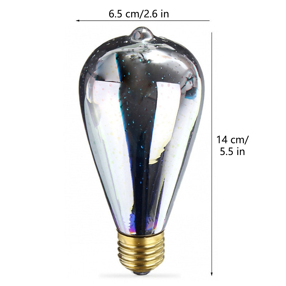vánoční 3d ohňostroj žárovky dekorace led žárovka e27 5w 85-265v vintage retro edison žárovka hvězda ohňostroj lampa dovolená noční světlo novinka vánoce 2026 - $6.99 –P4