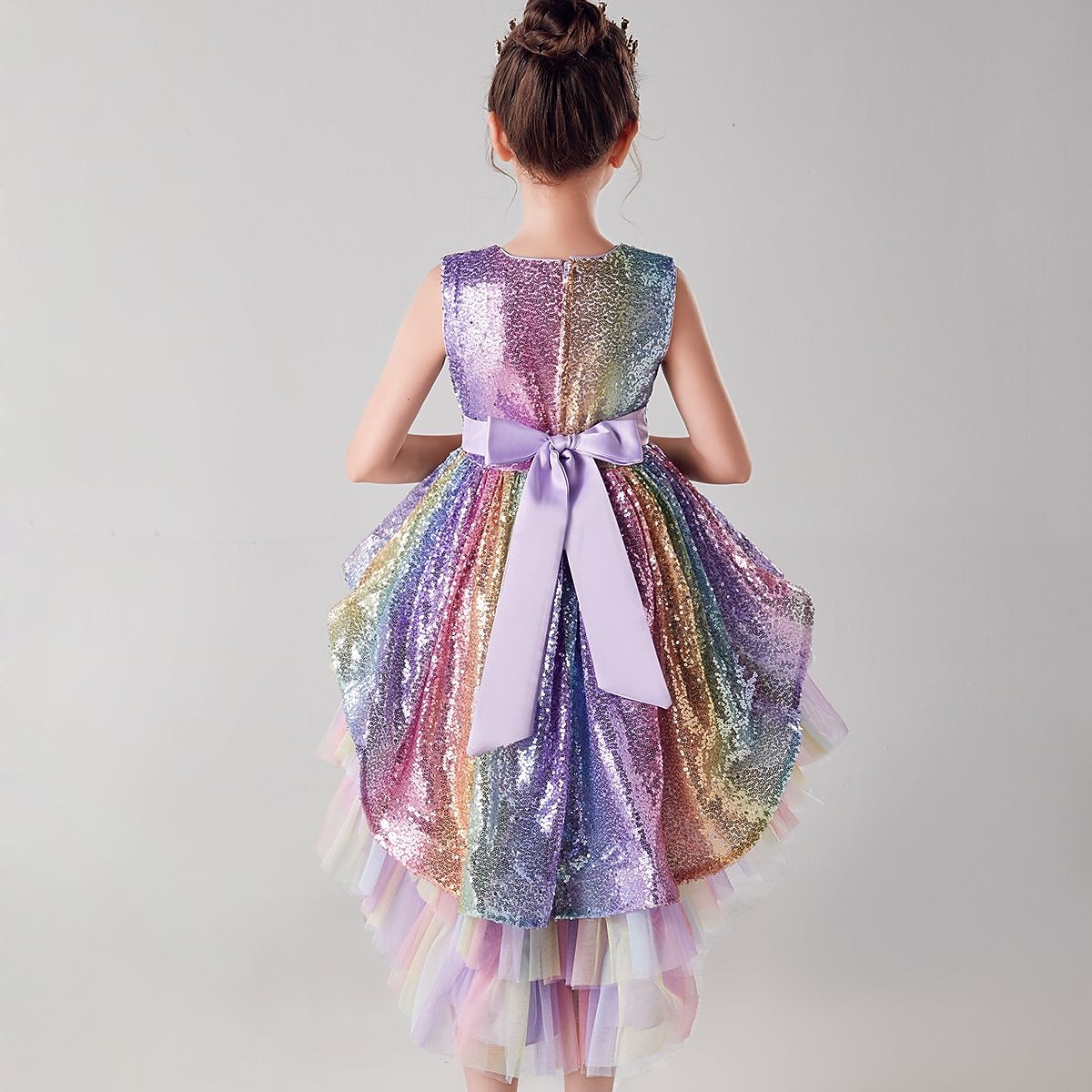 Lapset Vähän Tyttöjen Mekko Paljetti väri Tyllimekko Juhla Syntymäpäivä Tilkkutäkki Rusetti Moniväri Purppura Punastuvan vaaleanpunainen Midi Hihaton Prinsessa Makea Mekot Kevät Kesä Ohut 4-12 vuotta 2026 - ₩92398 –P4