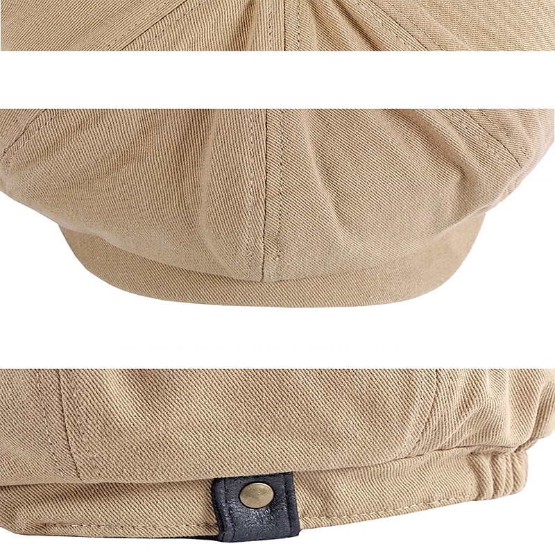 Herr Basker Newsboy-keps Svart Brun Bomull Justerbar spänne Enkel 1920-talets mode Semester Gata Vardag Helgen Ren färg Bärbar Komfort Mode 2025 - $15.49 –P7