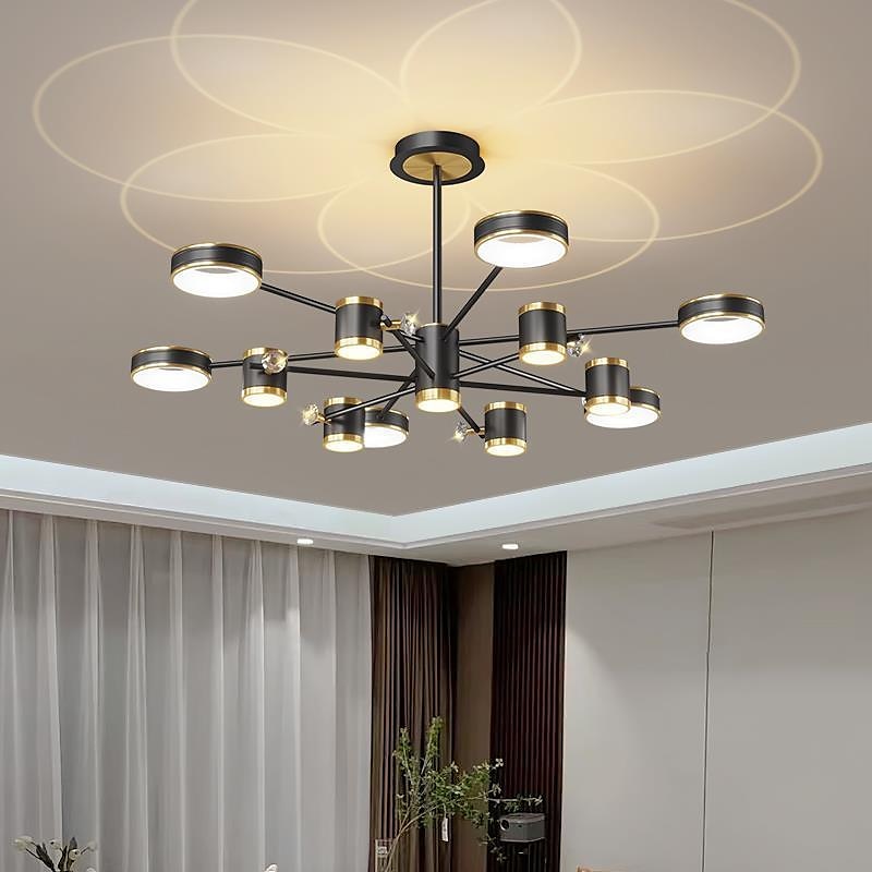 lampada a sospensione a led dimmerabile, lampadario sputnik moderno cerchio a 12 luci paralume in acrilico lampada da soffitto in metallo vintage con finitura cromata per isola cucina sala da pranzo del 2025 a $699.99 –P3