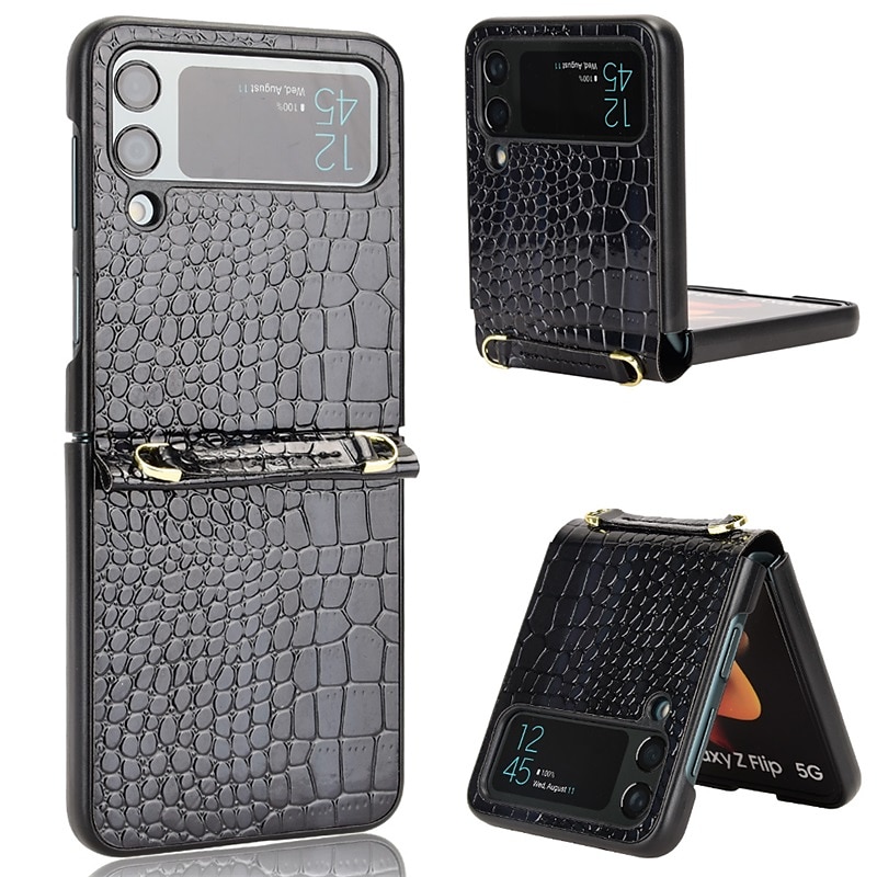 Phone Case For Samsung Galaxy Z Flip 7 Z Flip 5 Z Flip 4 Z Flip 3 Flip Portable Flip Full Body Protective Color Gradient PC PU Leather 2025 - $13.99 –P2