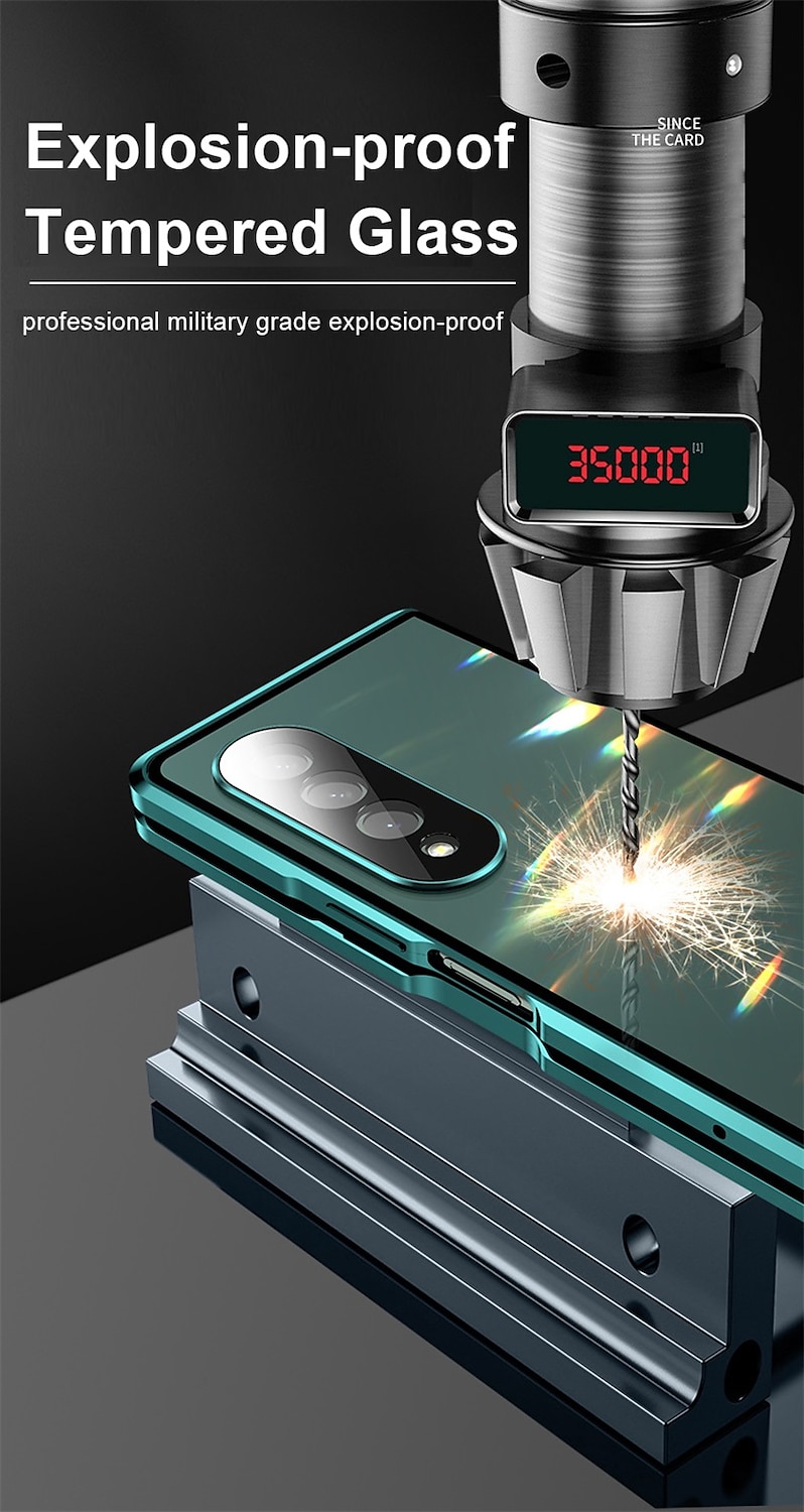 Phone Case For Samsung Galaxy Z Fold 5 Z Fold 4 Z Fold 3 Magnetic Adsorption Flip Mirror Transparent Transparent Tempered Glass Metal 2025 - $39.99 –P10