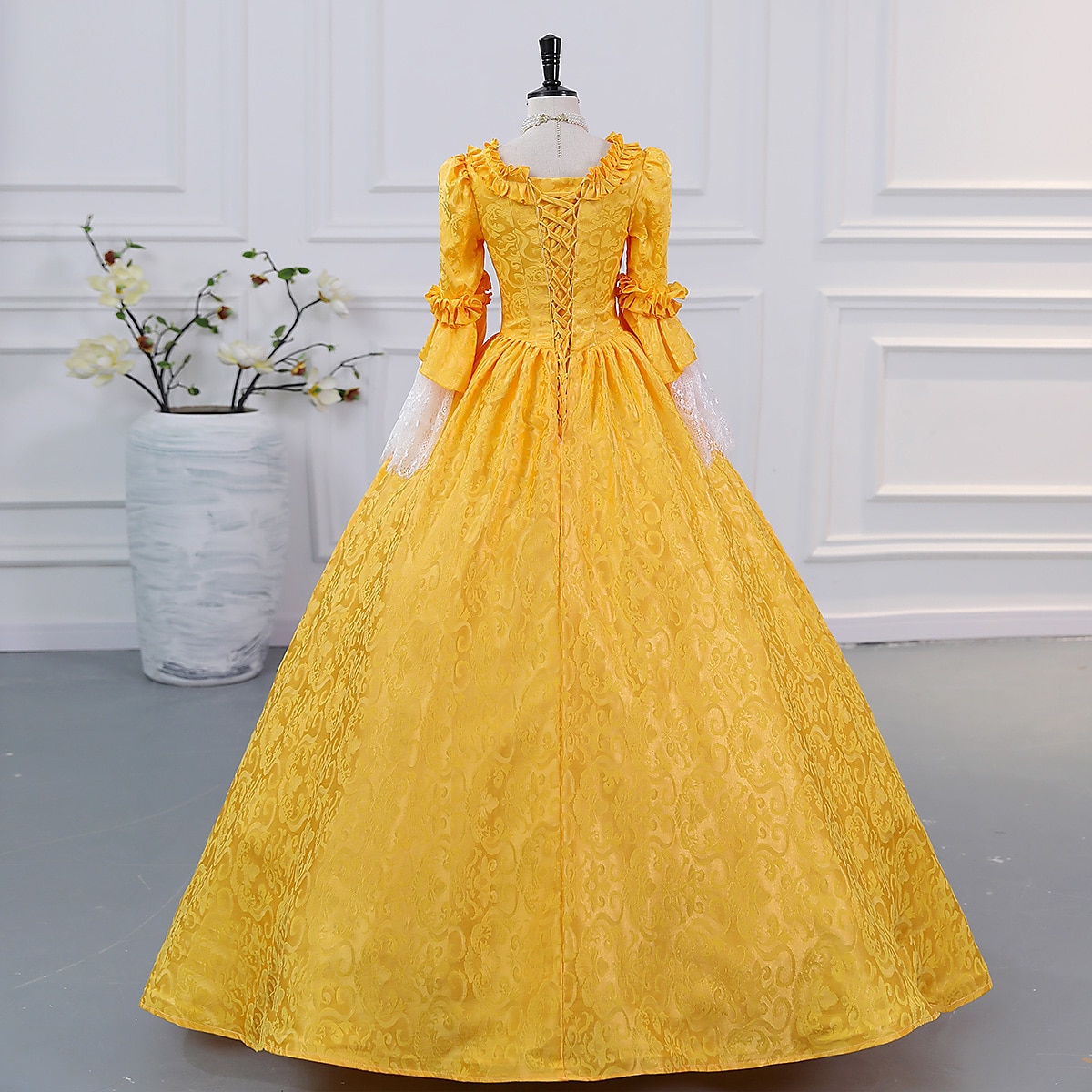 Cinderella Vintage Princess Colonial Period Dress All Costume Victorian Rococo Vintage Cosplay Performance Party Halloween 3/4-Length Sleeve Halloween 2025 - $166.99 –P16