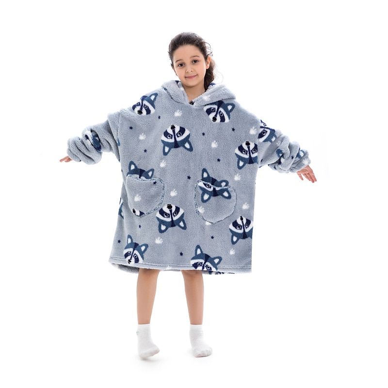 Carnival Character Oversized Hoodie Blanket Wearable Blanket With Pocket Shark Cat Dinosaur Onesie Pajamas Kigurumi Pajamas For Kid's Adults' Men and Women Boys and Girls Carnival Masquerade Cartoon 2026 - $41.99 –P5